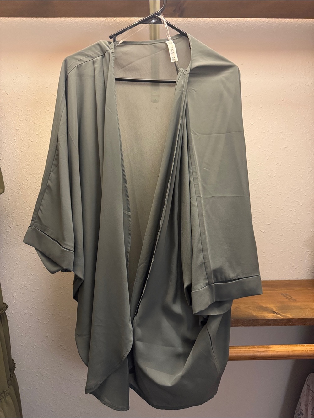 Zenana Outfitters Sage Green Kimono Robe